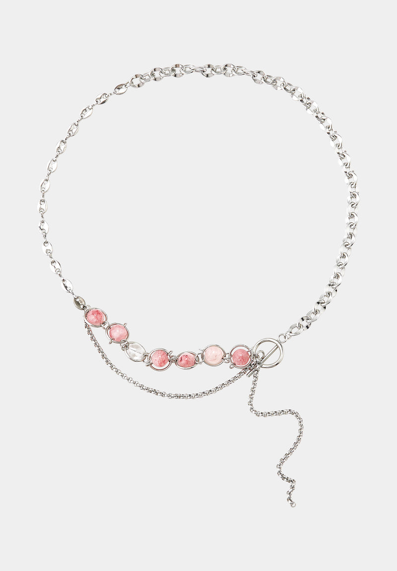 Collier Vénus Rose Argenté