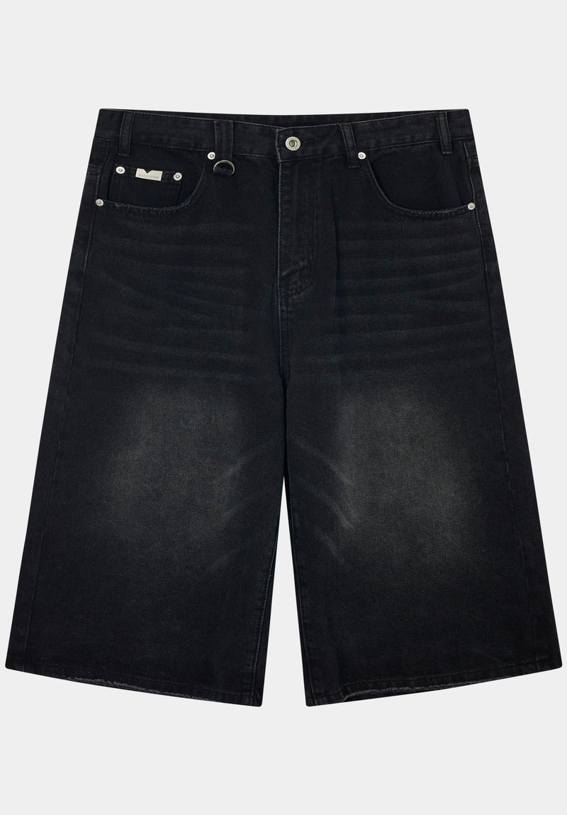 Black Key Denim Shorts