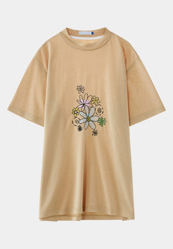 Peach Doodle Daisy T-shirt - RICCIWEE